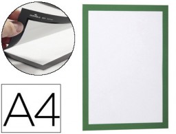 2 marco porta anuncios Durable magnéticos A4 verde dorso adhesivo removible